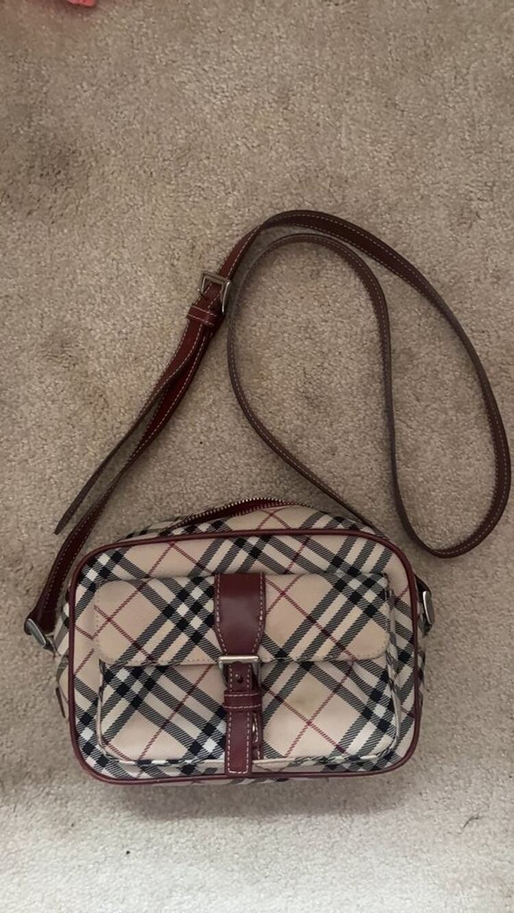 Burberry Blue Label Checkered Crossbody Bag